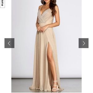 Gold Bridesmaid Formal Dress